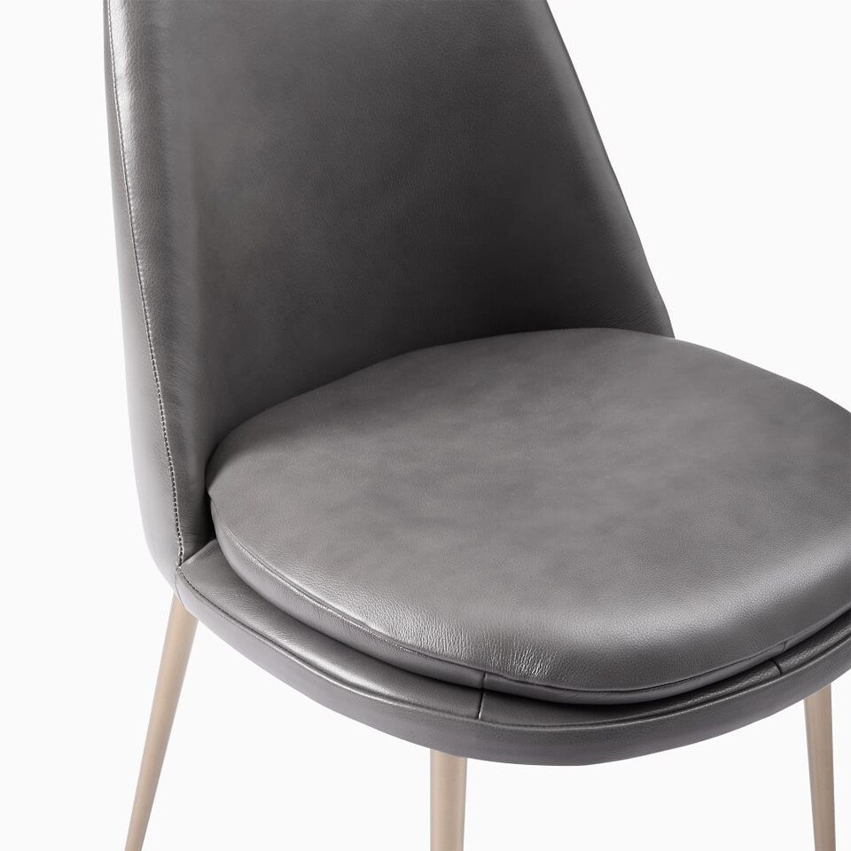 Finley LowBack Leather Dining Chair West Elm UK